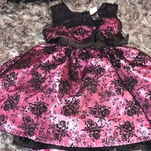 fuchsia and black dress